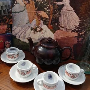 🇬🇧🍵Sadler teapot made in england🏇🏆4 Caffe Babera Cup Sets,Made In Italy🇮🇹